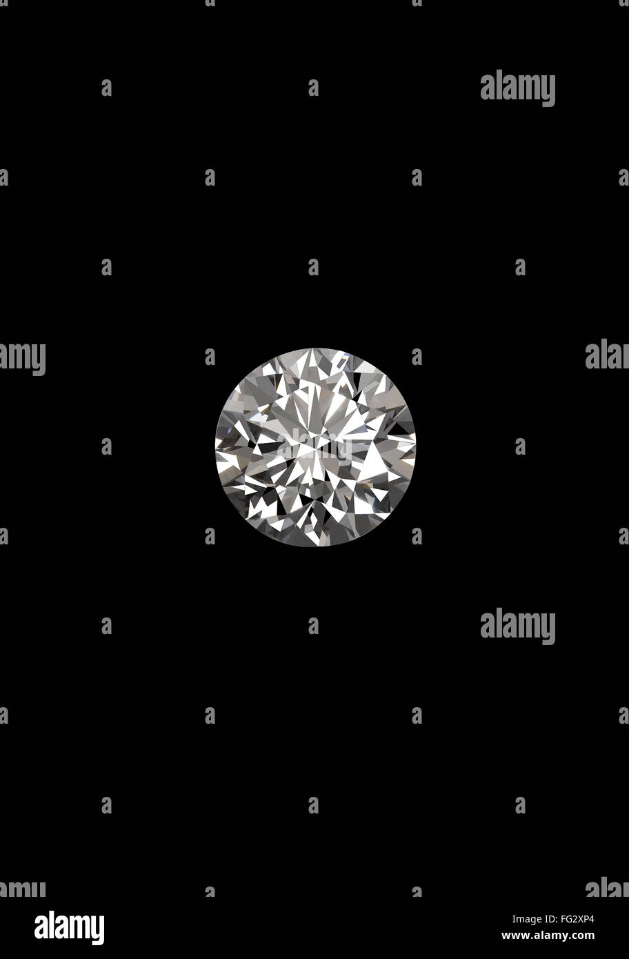 Diamant auf schwarzem Hintergrund Stockfoto