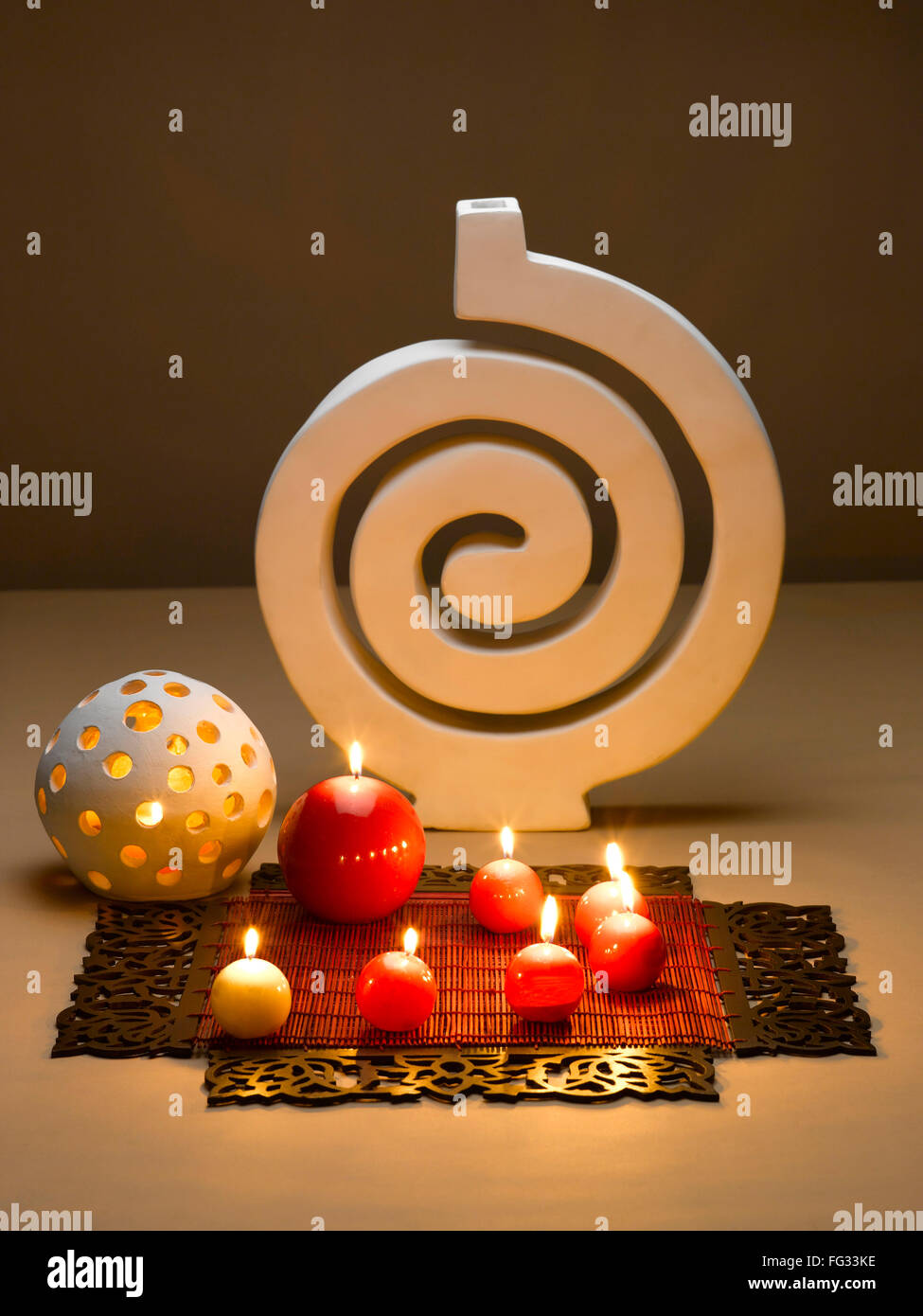 New Style Wachs Lampen Dekoration während Diwali-fest; Indien Stockfoto