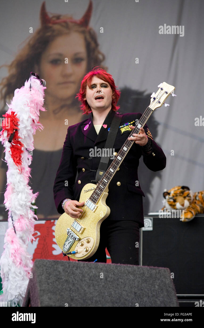 Manic Street Preachers auf der Pyramide Bühne auf dem Glastonbury Festival 2007, Somerset, England, Vereinigtes Königreich. Stockfoto