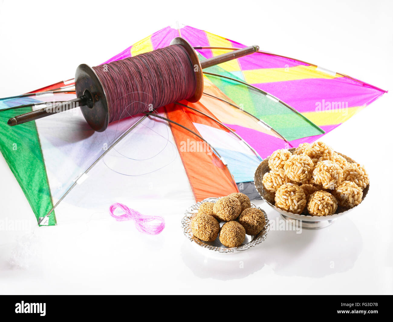 Kite Festival, Makar Sankranti Festival, Makar Sankranti Kite Festival, Sesam süß, Indien, Asien Stockfoto