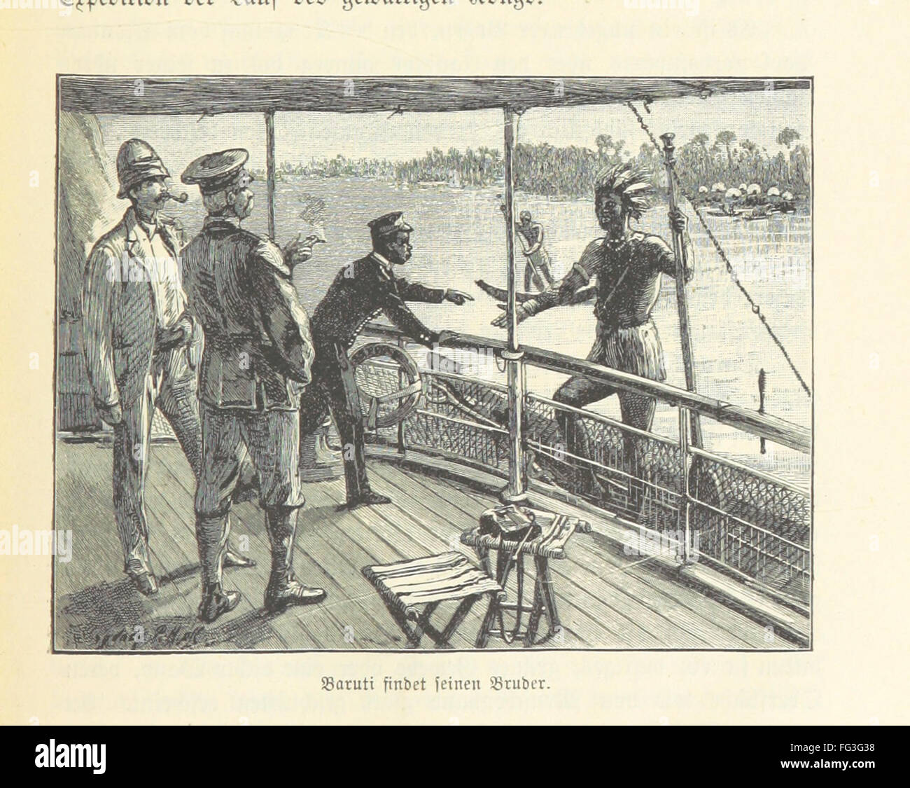 Dieses Buch erzählt die Geschichte von Emin Paschas Erleichterung und Stanleys Reise durch die dunkelsten Teile Afrikas. Basierend auf Stanleys Berichten und Emins Briefen gibt es einen detaillierten Bericht über ihre Expedition. Stockfoto