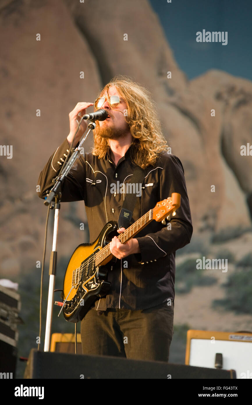 Die Zutons Durchführung Leben auf dem Glastonbury Festival 2008, Somerset, England, Vereinigtes Königreich. Stockfoto