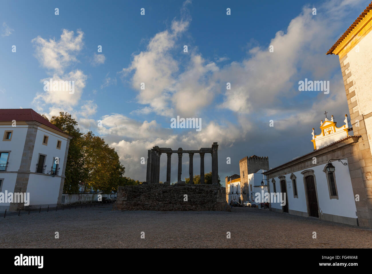 Der römische Tempel von Évora, auch genannt der Templo de Diana in Evora, Portugal Stockfoto