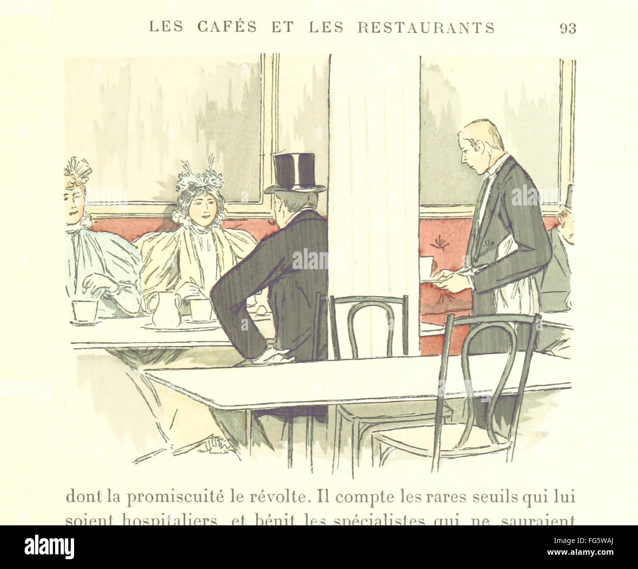 Ein visuelles und beschreibendes Werk der lebhaften Atmosphäre der Boulevards, illustriert mit farbenfrohen Zeichnungen von P. Vidal, die das Wesen der Pariser Straßen und des gesellschaftlichen Lebens einfangen. Stockfoto