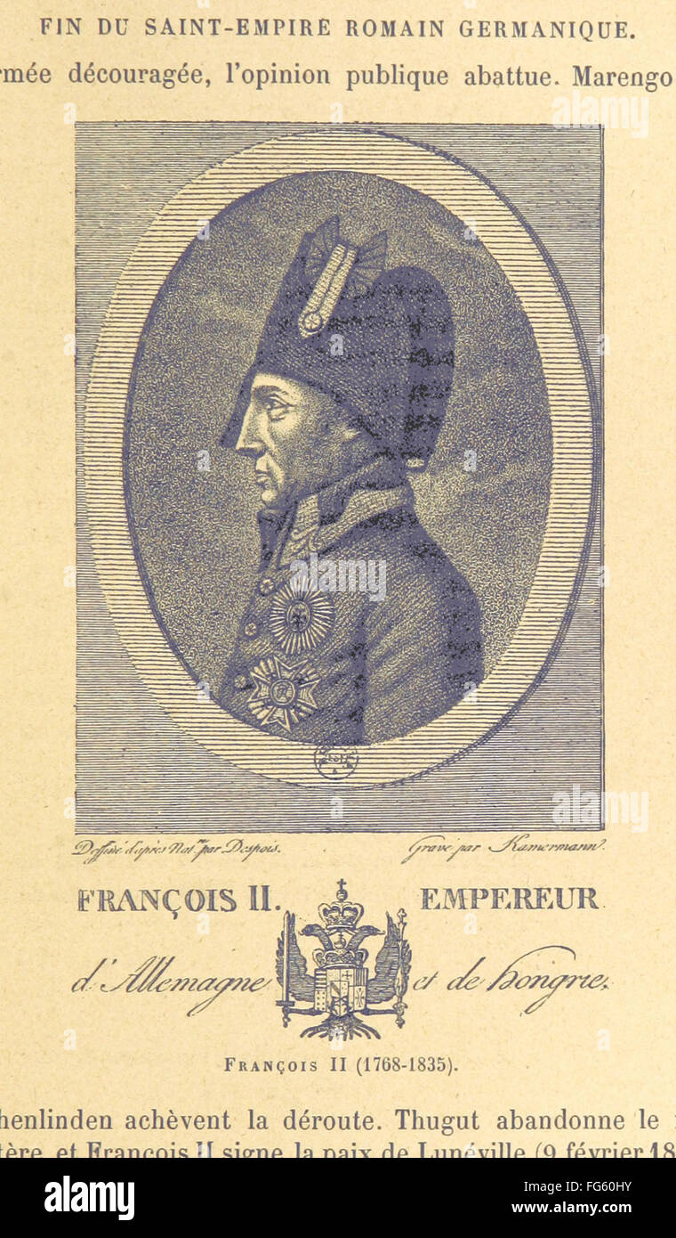 L'Allemagne, 1789-1810' deckt die Zeit von der Französischen Revolution bis zum Ende des Heiligen Römischen Reiches ab und konzentriert sich dabei auf die politische, soziale und kulturelle Landschaft Deutschlands während dieser Transformationsjahre. Das Buch enthält Illustrationen, die den Text ergänzen, und bietet eine detaillierte Untersuchung der Veränderungen, die Deutschland in dieser Zeit erlebt hat. Stockfoto