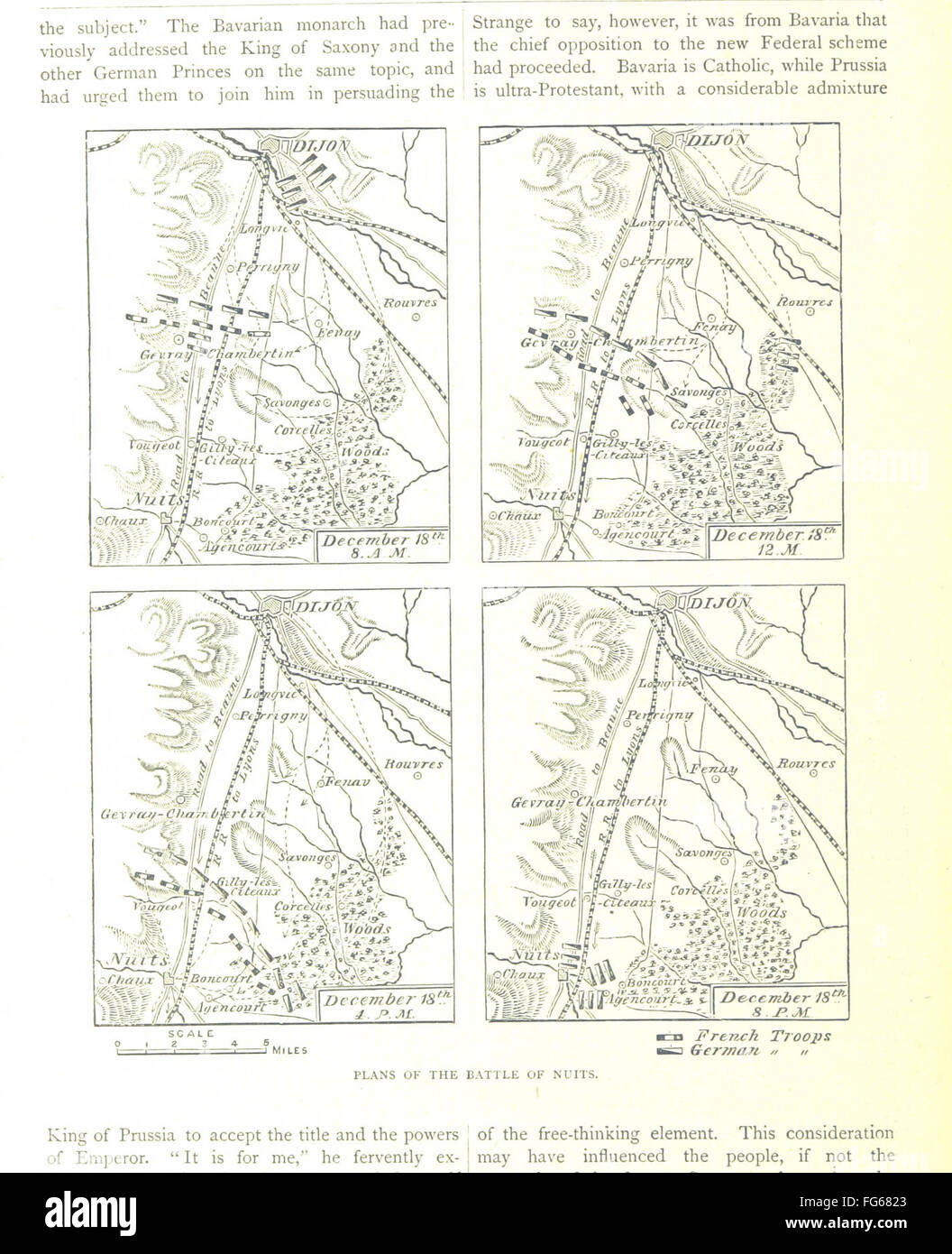 Diese Illustration aus „Cassells Geschichte des Krieges zwischen Frankreich und Deutschland“ zeigt wichtige historische Momente des Krieges. Das Buch behandelt Schlachten, politische Ereignisse und die dramatischen Veränderungen während dieses großen Konflikts in der europäischen Geschichte. Stockfoto