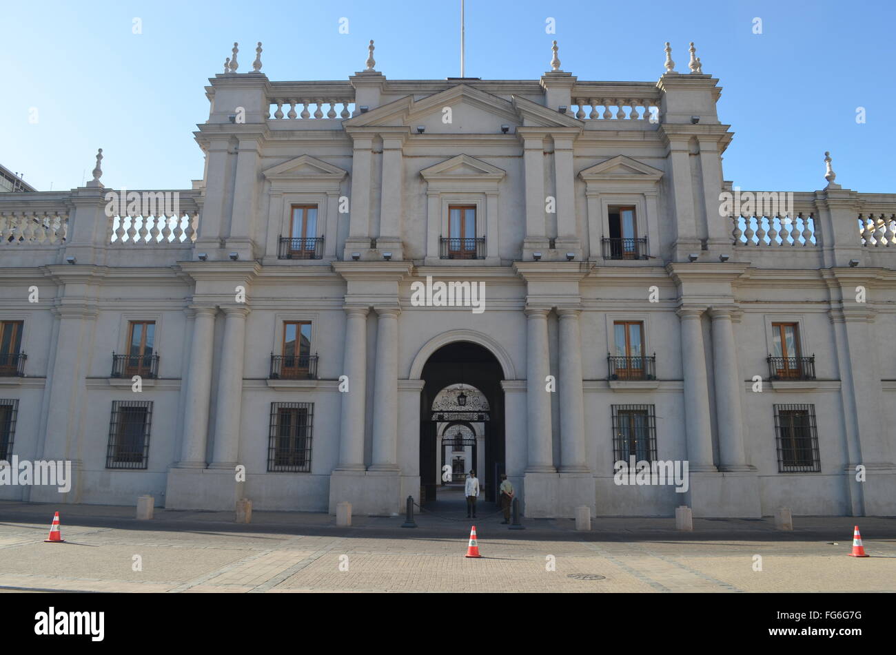 Palacio De La Moneda, oder La Moneda, der Sitz des Präsidenten der Republik Chile in Santiago de Chile Stockfoto