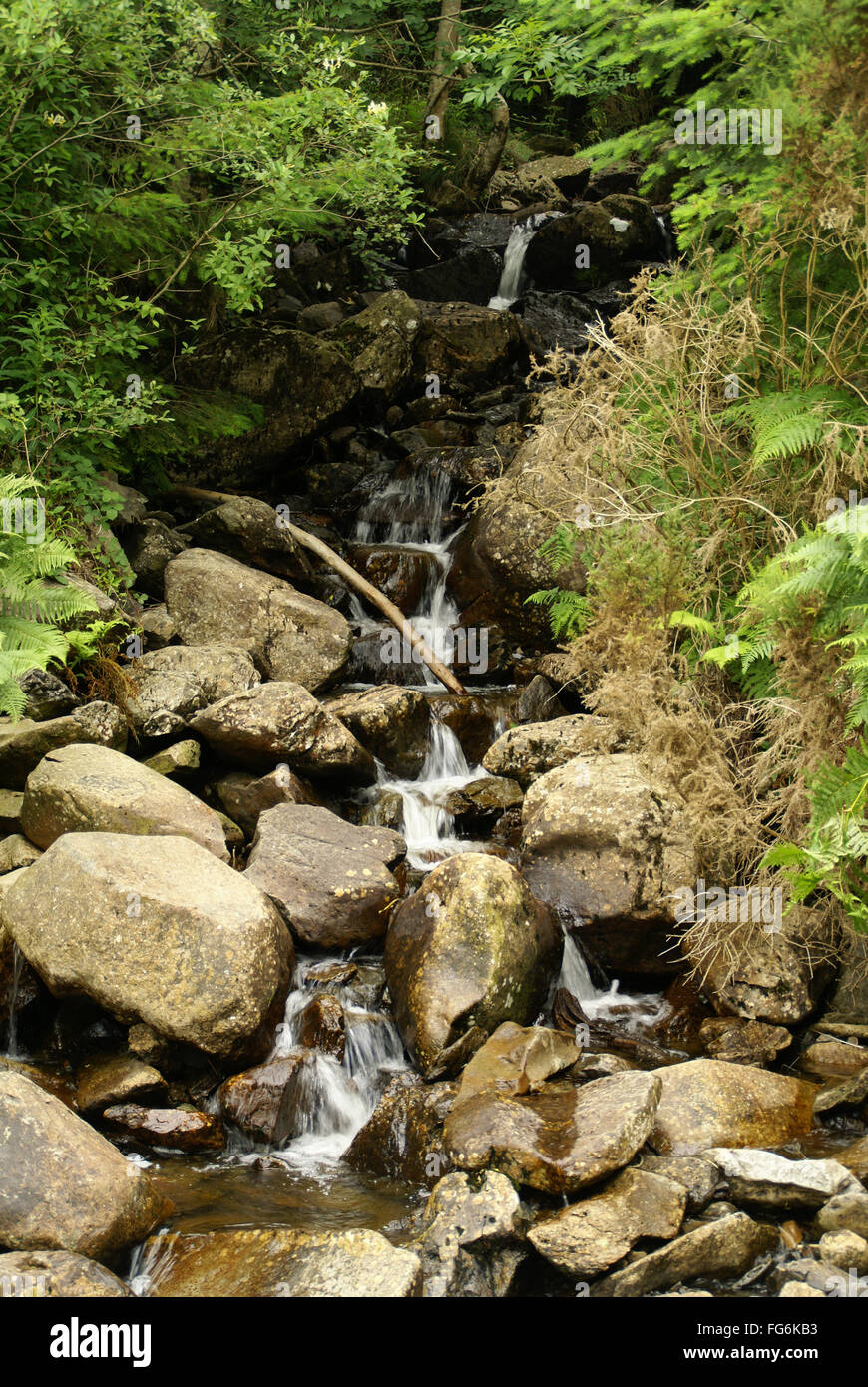 Wasserfall genommen in Snowdonia, Wales, UK Stockfoto