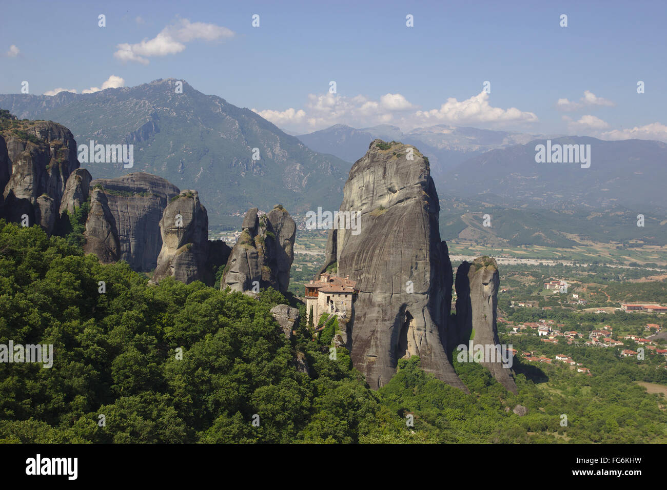 Kloster Rousanou, Meteora, Thessalien, Griechenland Stockfoto