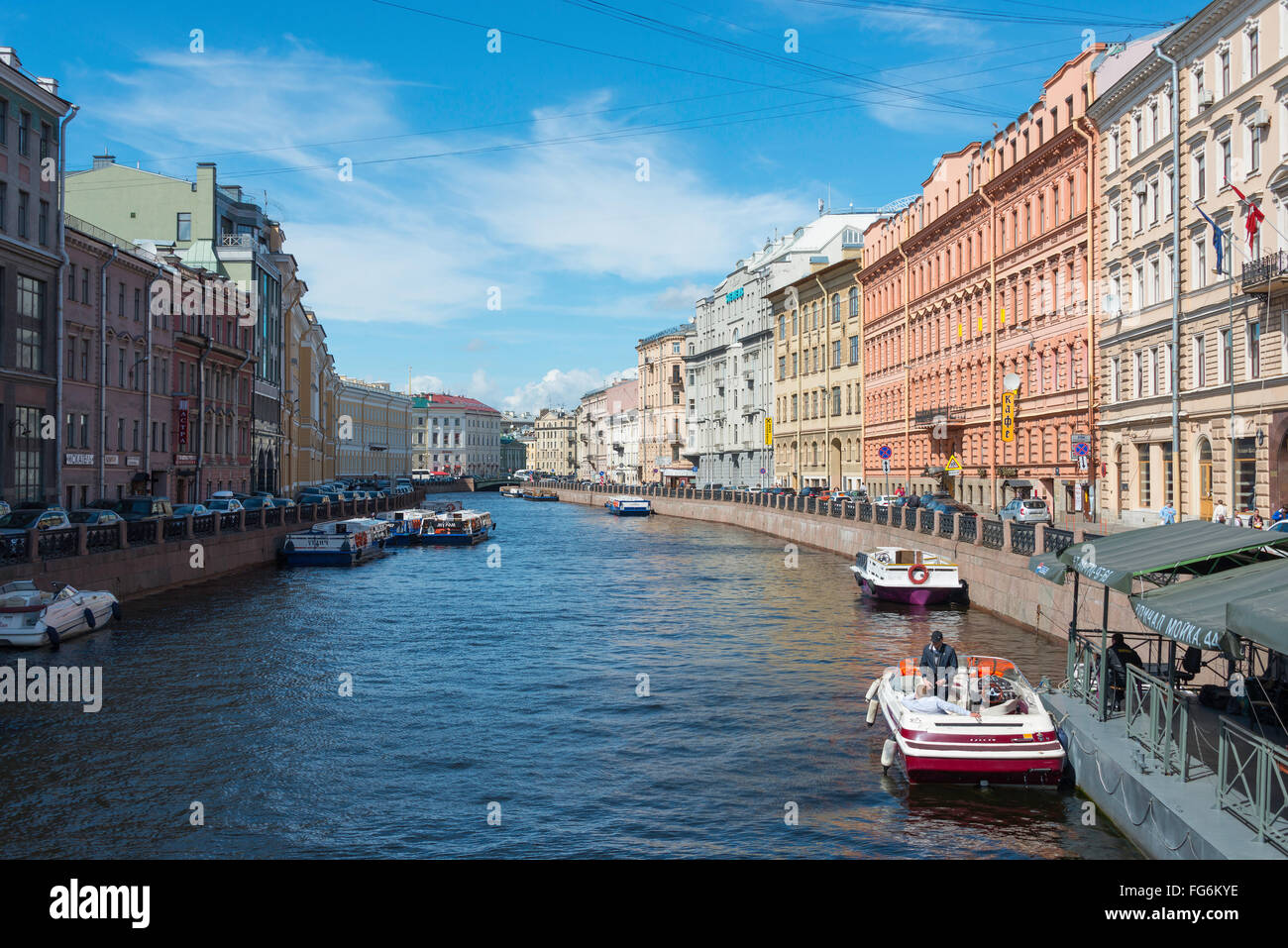 Die Moyka River, Saint Petersburg, nordwestliche Region, Russische Föderation Stockfoto