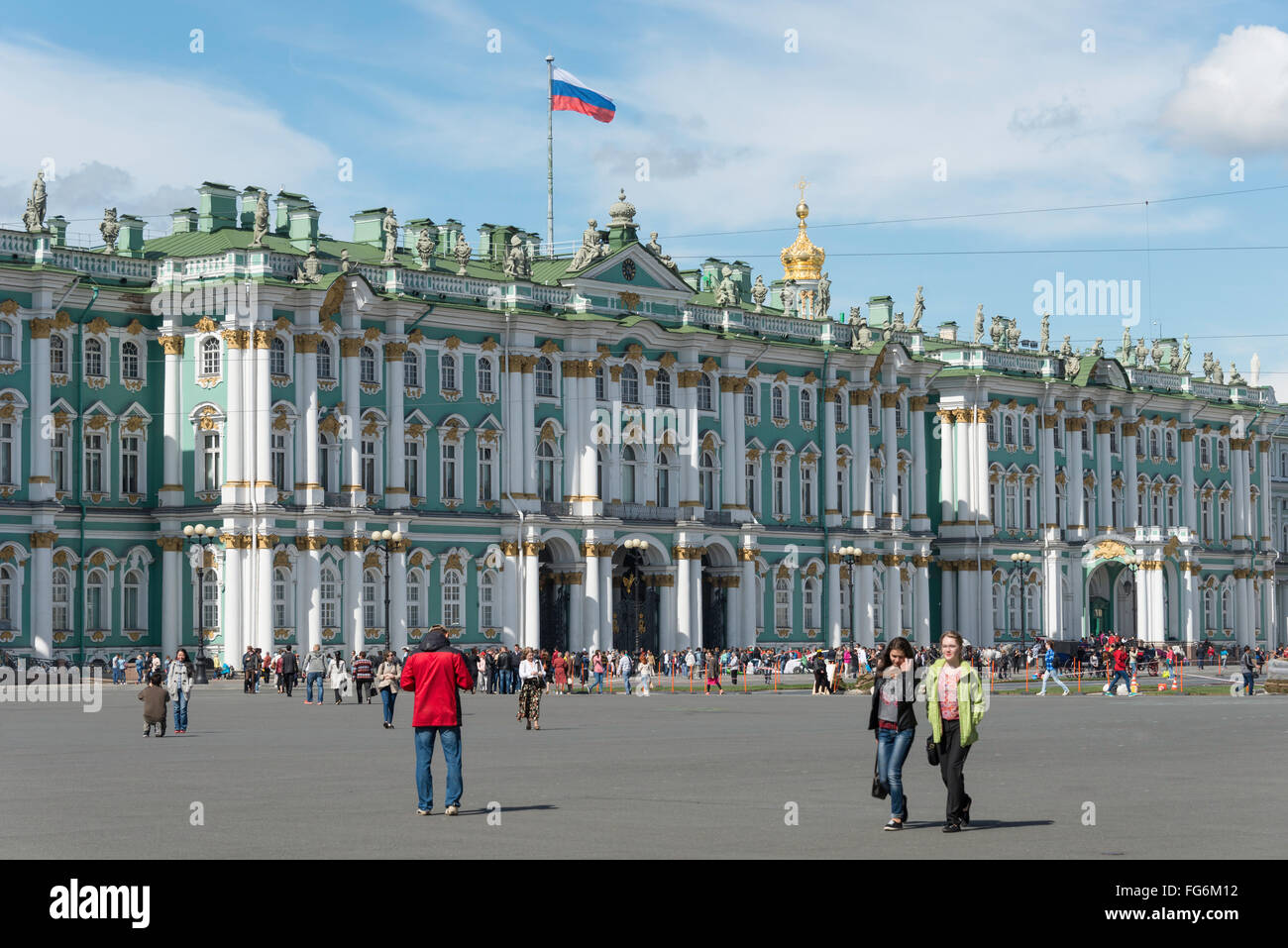18. Jahrhundert Staatliche Eremitage, Schlossplatz, Sankt Petersburg, nordwestliche Region, Russland Stockfoto