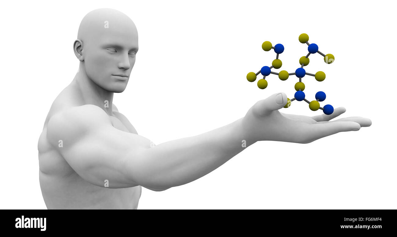 Wissenschaft Technologie und genetische atomaren 3D-Konzept Stockfoto