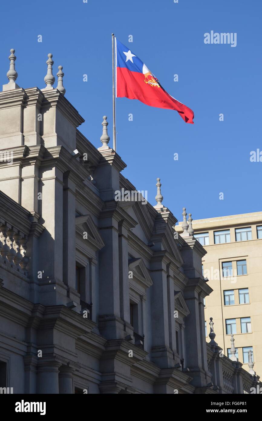 Palacio De La Moneda, oder La Moneda, der Sitz des Präsidenten der Republik Chile in Santiago de Chile Stockfoto