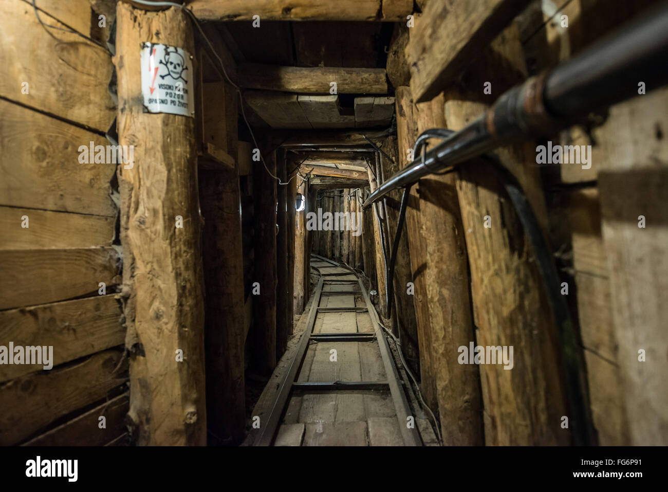 In erbaut den unterirdischen Tunnel von Sarajevo 1993 während der Belagerung von Sarajevo, die Stadt mit bosnischen gehaltenen Territorium zu verknüpfen Stockfoto