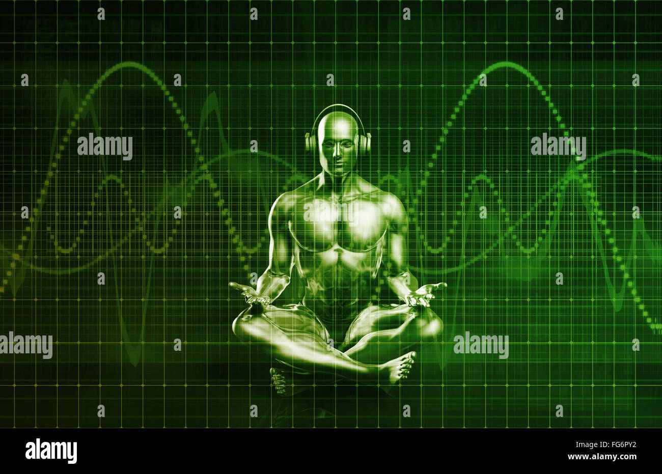 Musikerlebnis mit Sound Equalizer Beats und Rhythmus Stockfoto