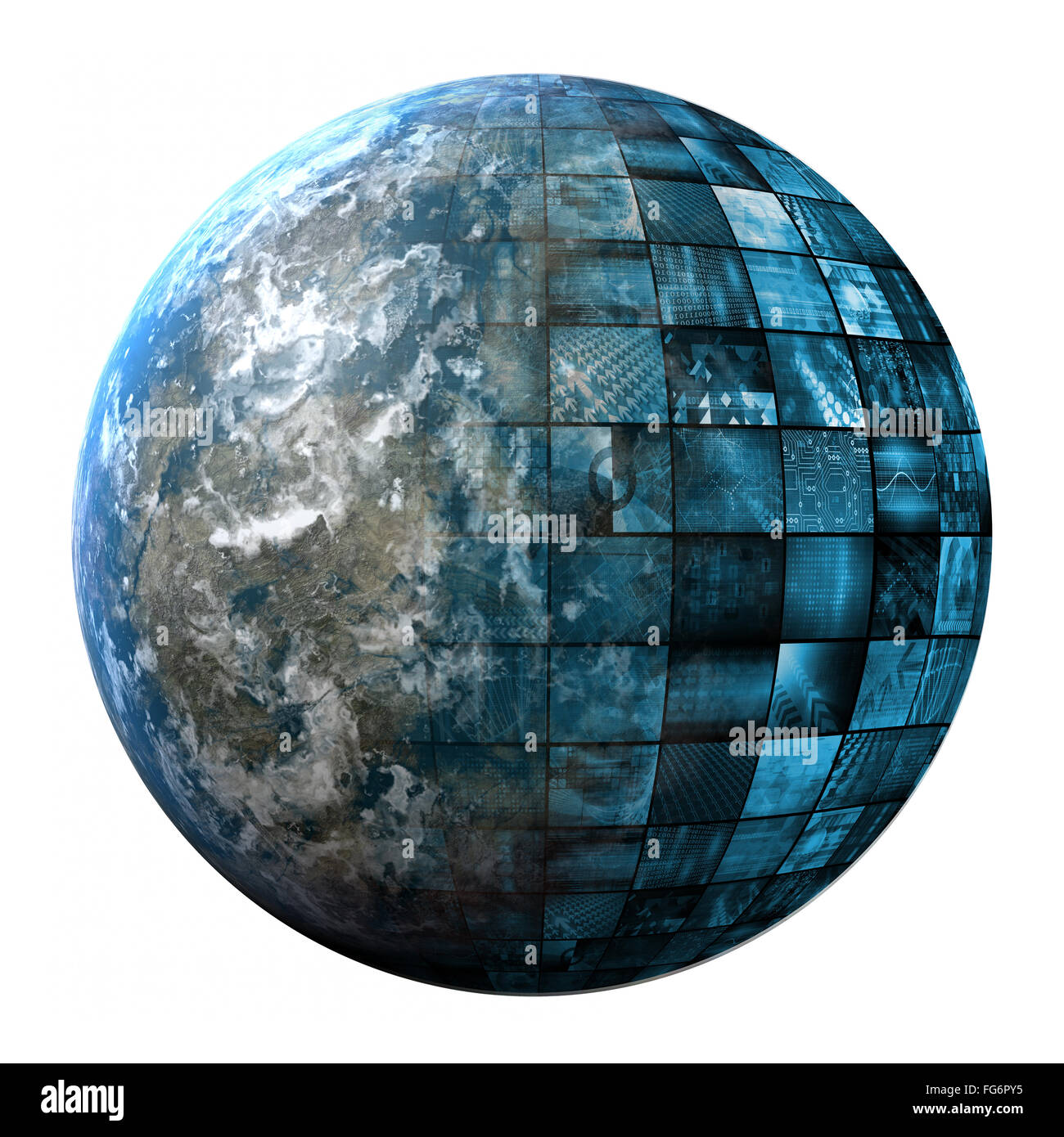 Business Technologie Global Network mit futuristischen Kunst Stockfoto