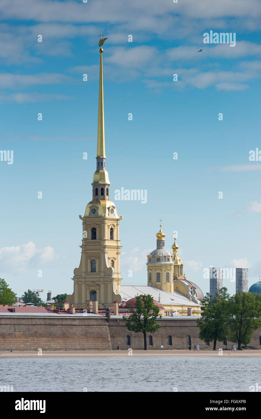 Die Kathedrale von St. Peter und Paul über Newa, Zayachy Insel, Sankt Petersburg, Nordwesten, Russische Republik Stockfoto