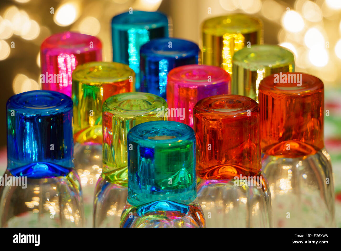 Farbglas mit brechenden Licht Stockfoto