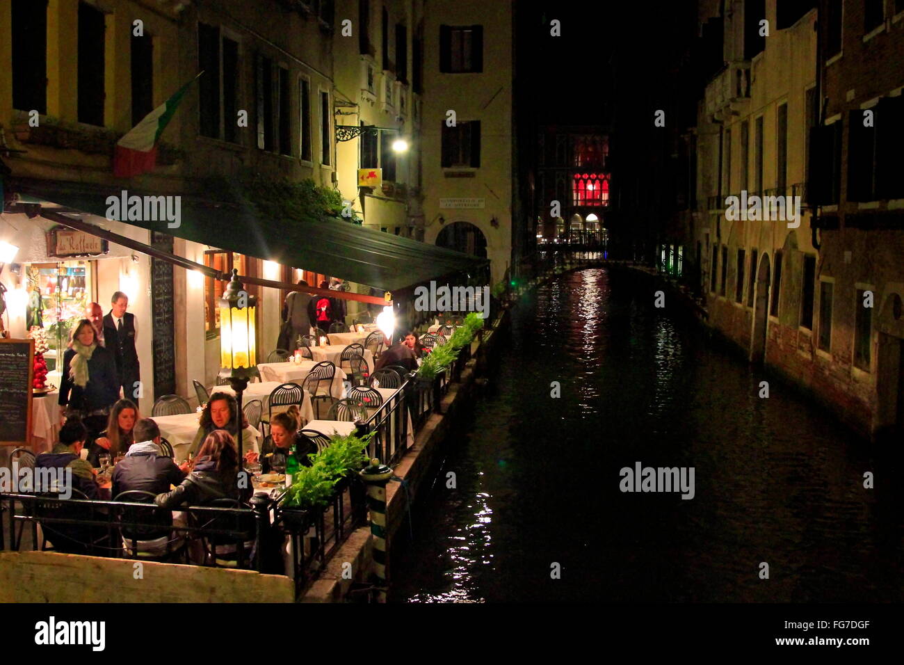 Geographie/Reisen, Italien, Venetien, Venedig, San Marco Viertel, Restaurant Da'Raffaele, am Kanal Rio dell Albero, Additional-Rights - Clearance-Info - Not-Available Stockfoto