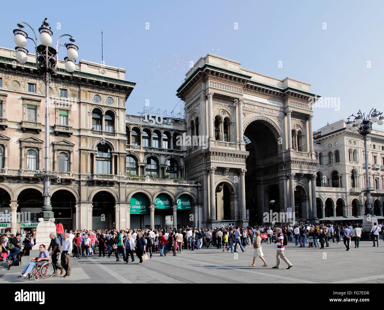 Geographie/Reisen, Italien, Lombardei, Mailand, Piazza del Duomo, der Domplatz, die Galleria Vittorio Emanuele II, Additional-Rights - Clearance-Info - Not-Available Stockfoto