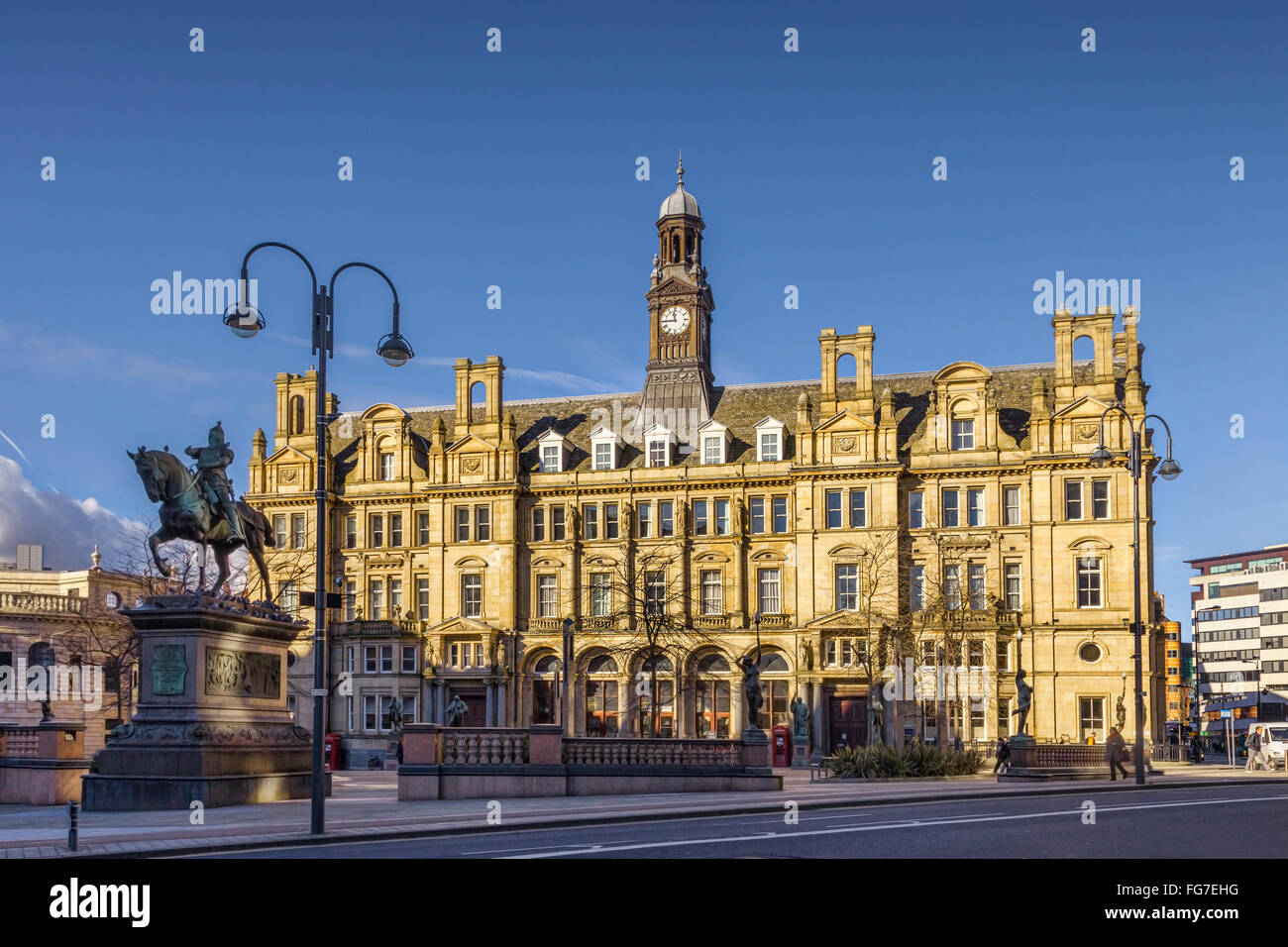 Die alte Post, Stadtplatz, Leeds, West Yorkshire, England, UK, an einem sonnigen Wintertag Stockfoto