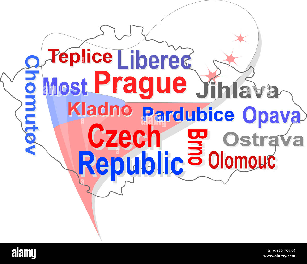 Tschechien karte umriss vektor Fotos und Bildmaterial in hoher