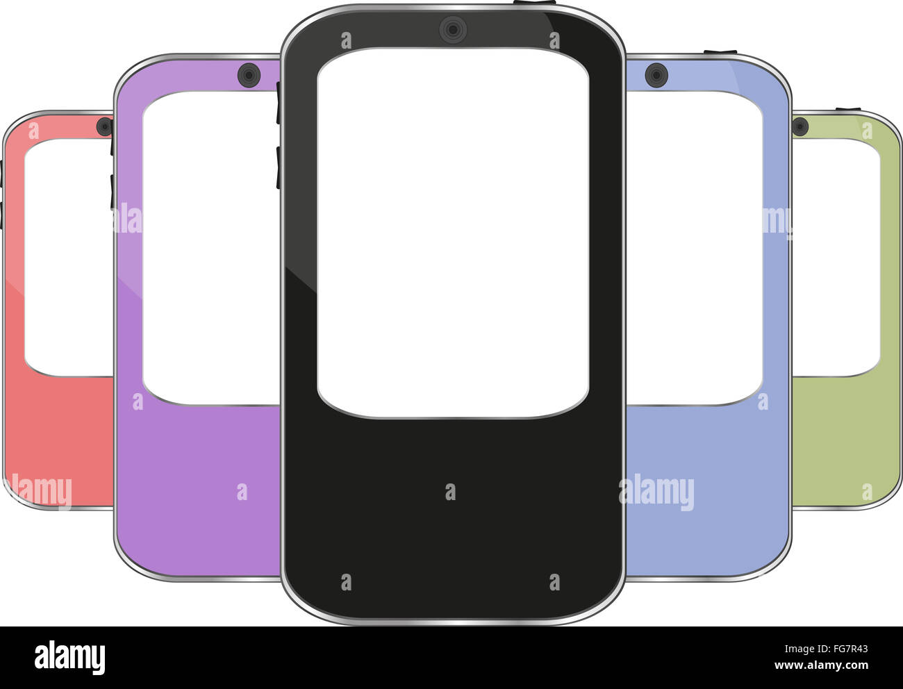 Vektor-bunten Smartphone-Reihe Stockfoto