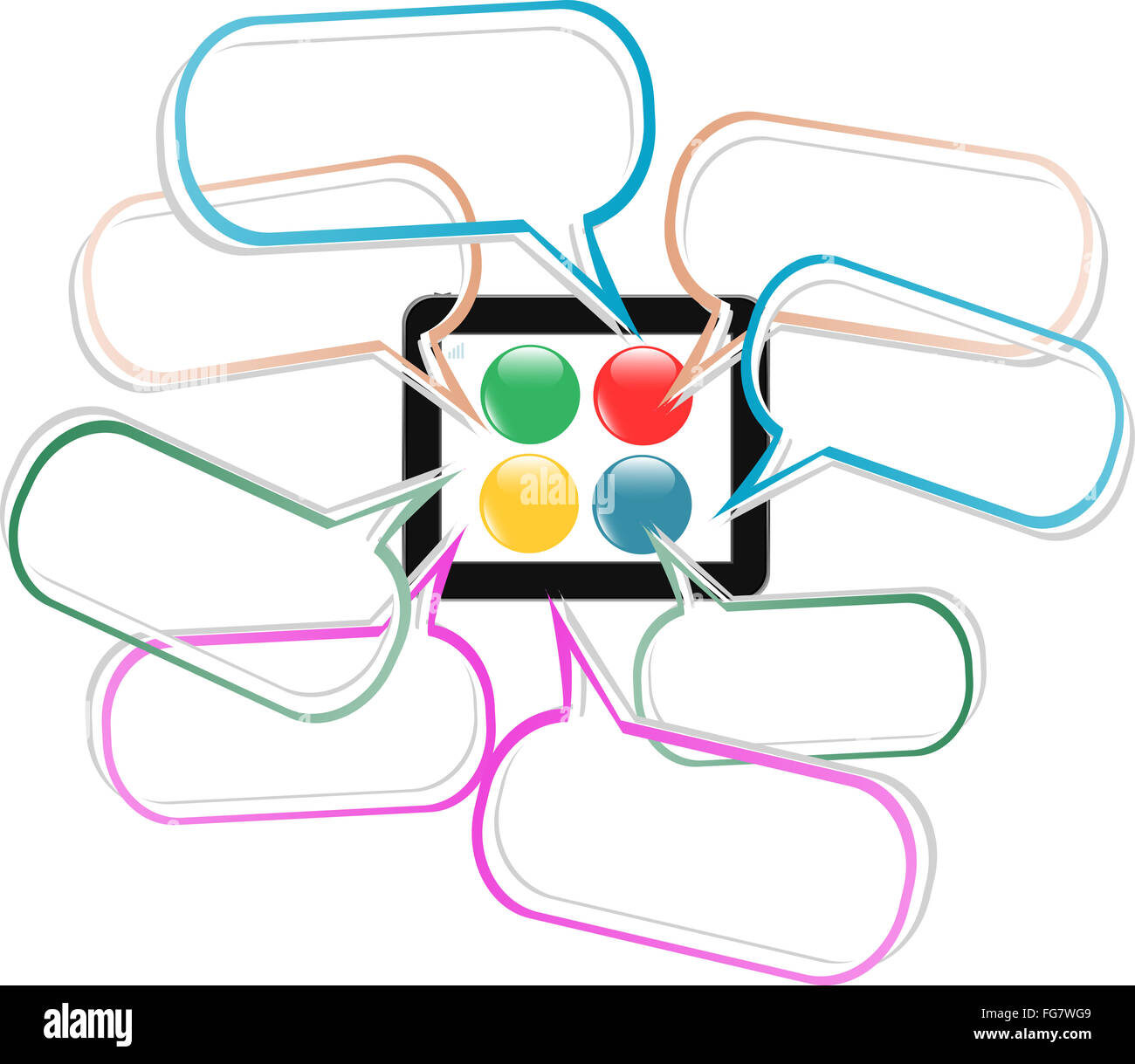 Arbeiten mit einem modernen flachen Ipade TabletPC Stockfoto