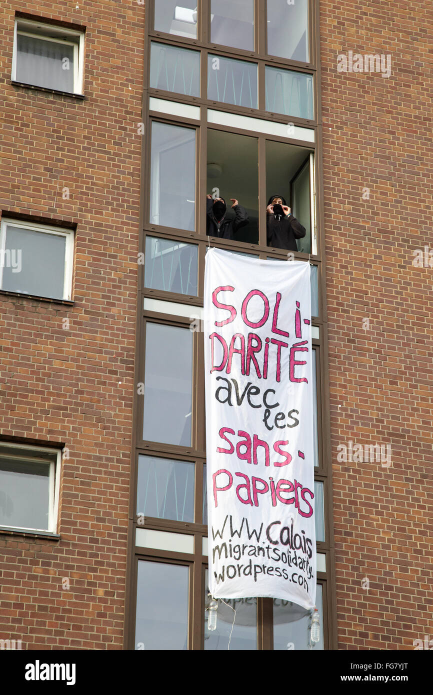 Asylbewerber Demo In Berlin Stockfoto