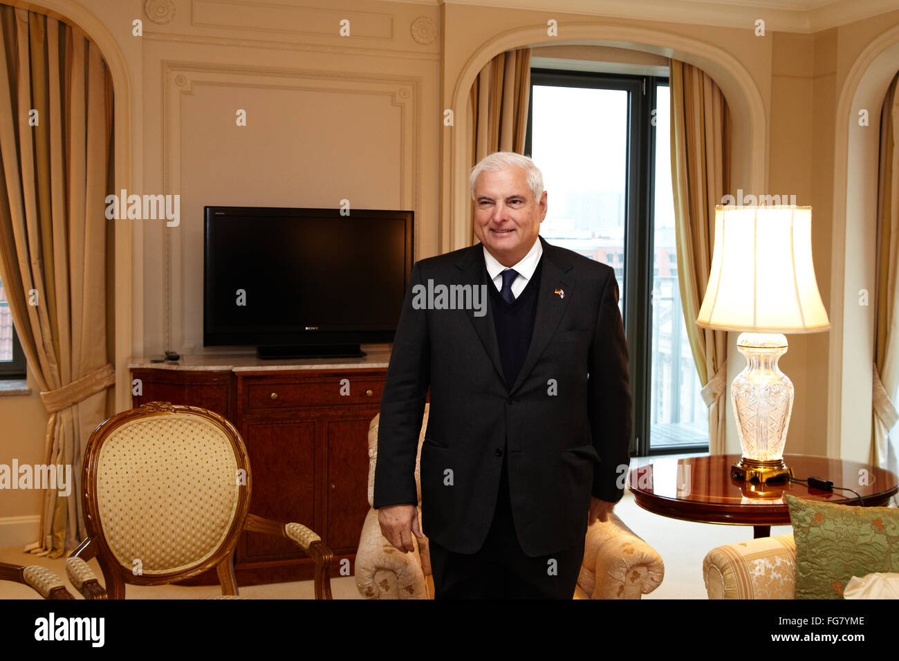 Präsident von Panama, Ricardo Martinelli Stockfoto