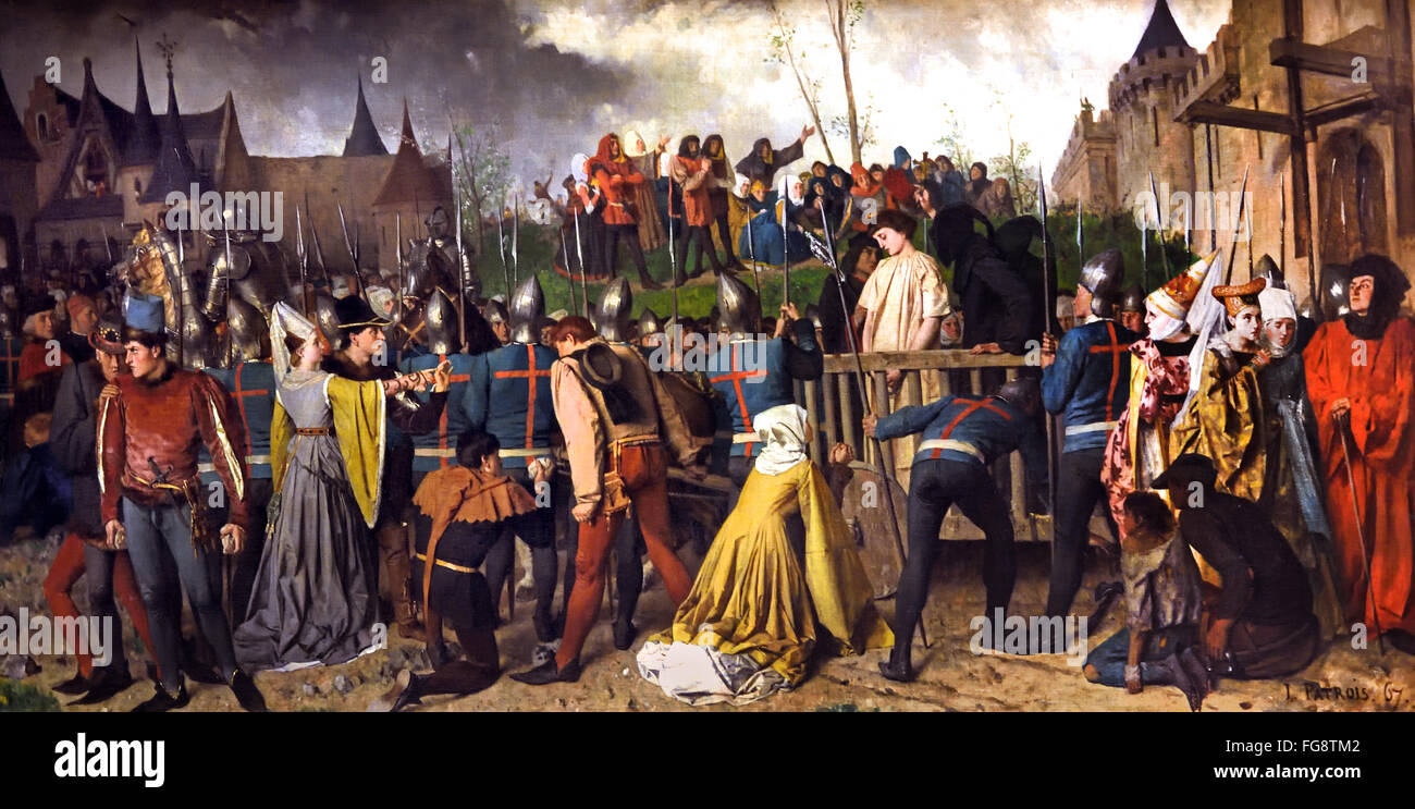 Jeanne d ' Arc, Allant au Supplice Rouen - Joan of Arc, Rouen Weg bis zur Ausführung im Jahre 1431 Isodore Patrois 1815-1884 Frankreich Französisch Stockfoto