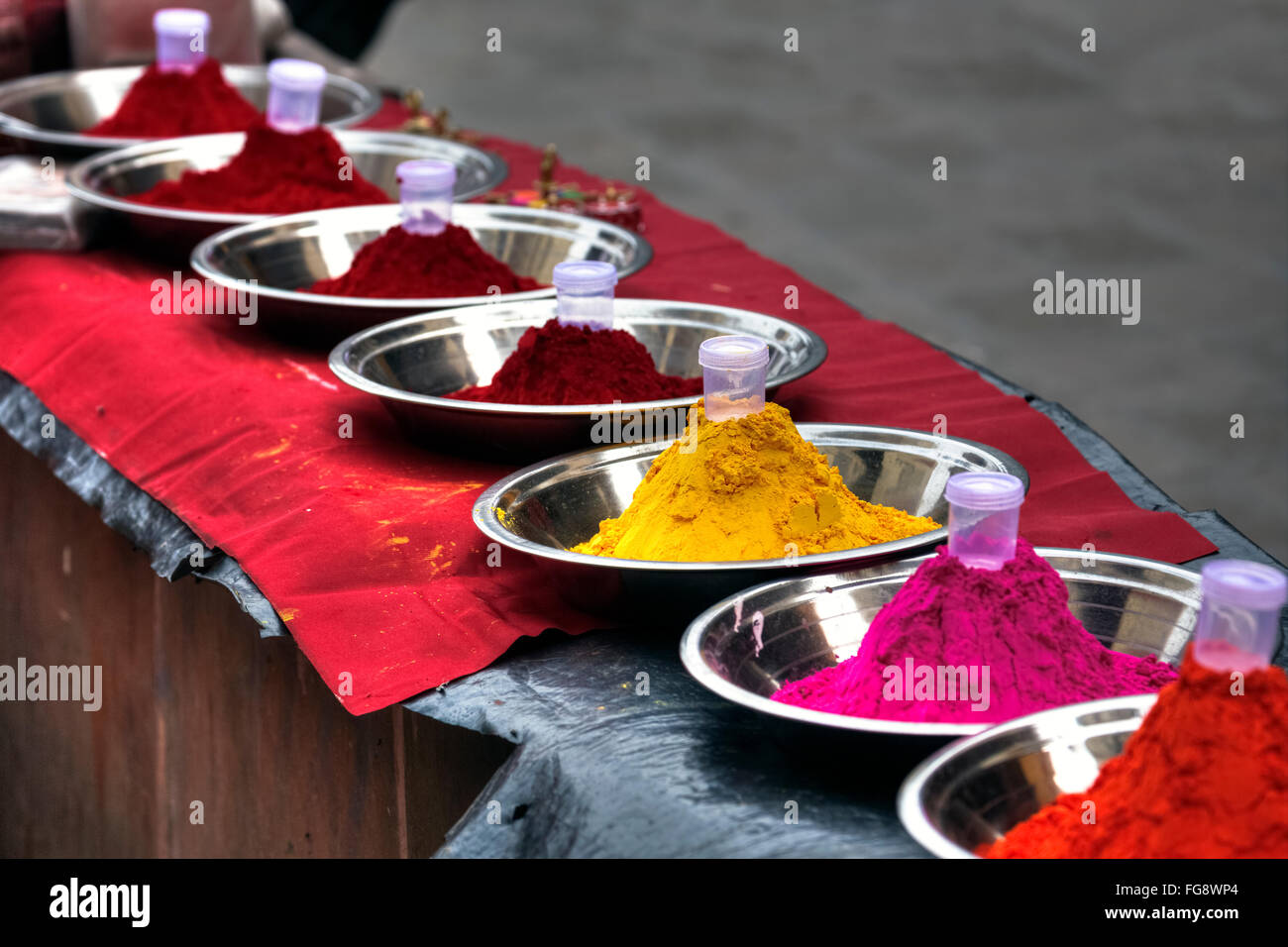 Holi Farben, Pulver, Indien, Asien Stockfoto