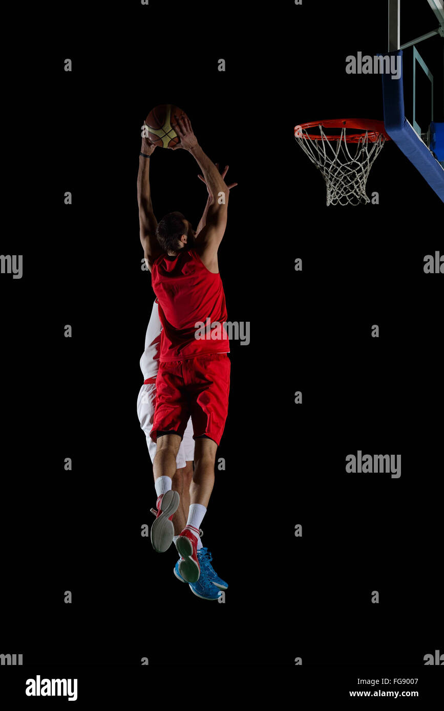 Basketball-Spieler in Aktion Stockfoto