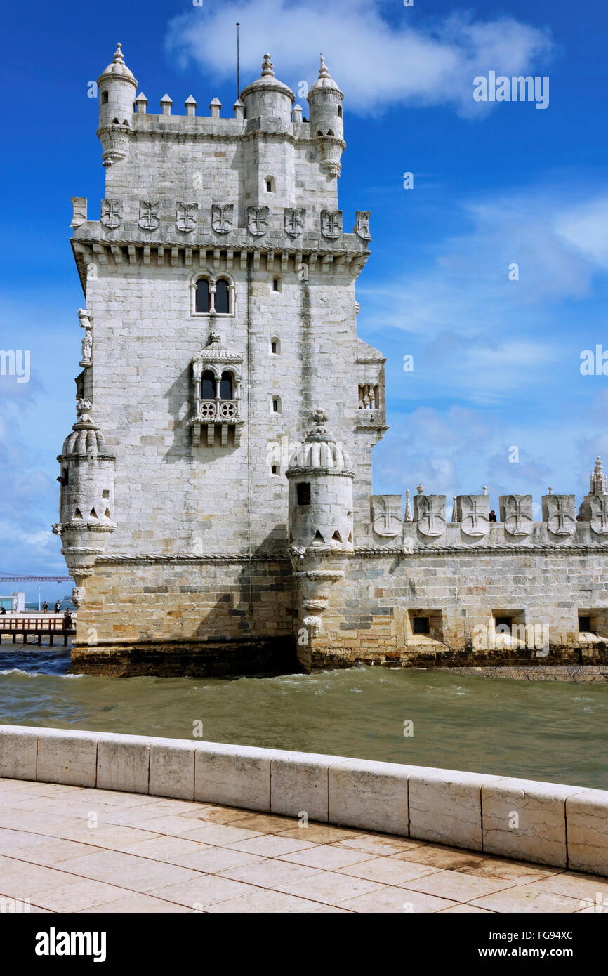 Geographie/Reisen, Portugal, Lissabon, Torre de Belem, erbaut: 1515-1521 im Auftrag von Manuel I, Additional-Rights - Clearance-Info - Not-Available Stockfoto