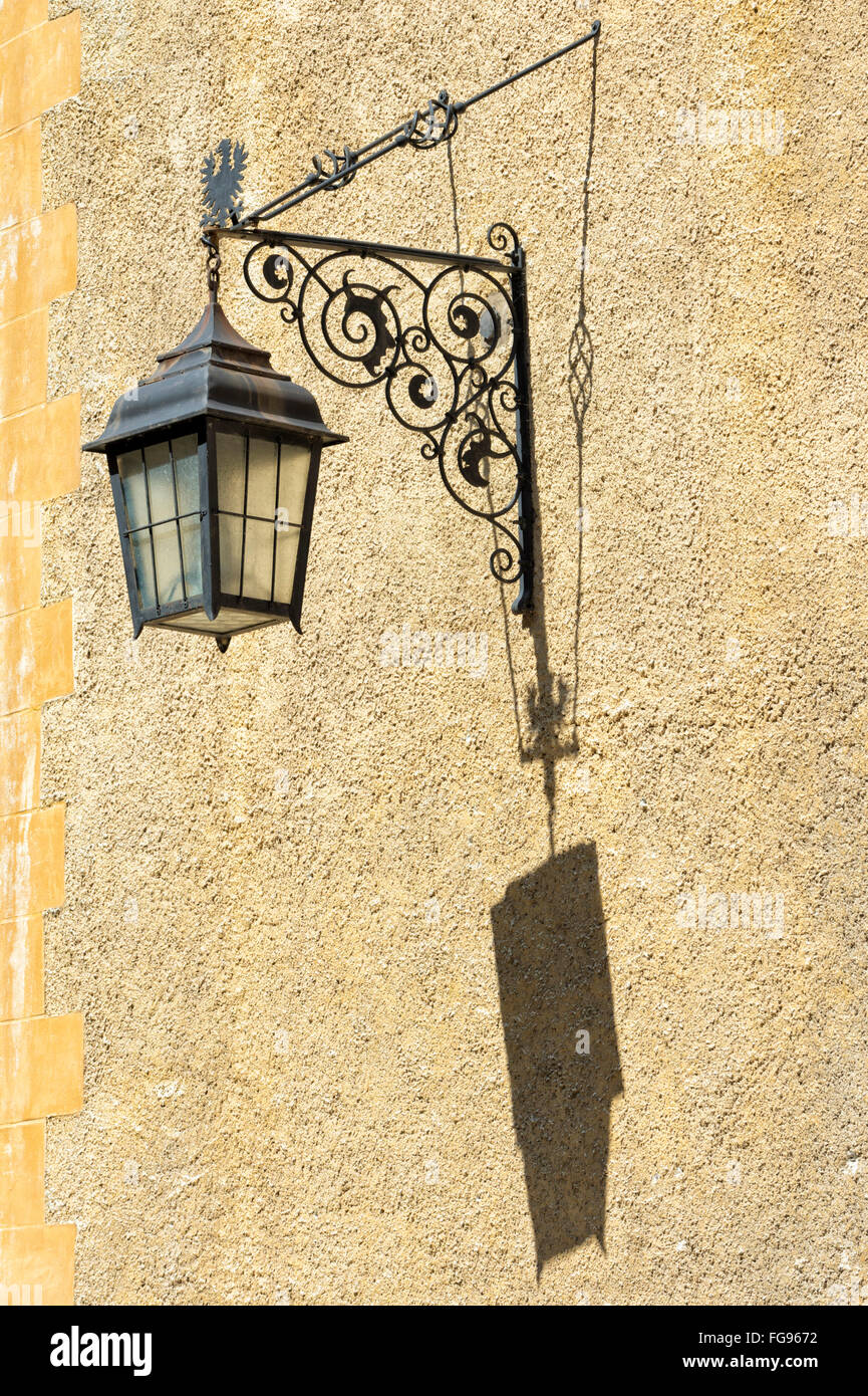 Straßenlaterne, Quedlinburg, Harz, Sachsen-Anhalt, Deutschland, UNESCO-Weltkulturerbe Stockfoto