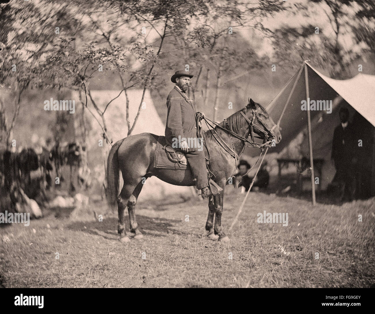 US-Bürgerkrieg-Szene - Abraham Lincoln mit Zylinderhut Stockfoto