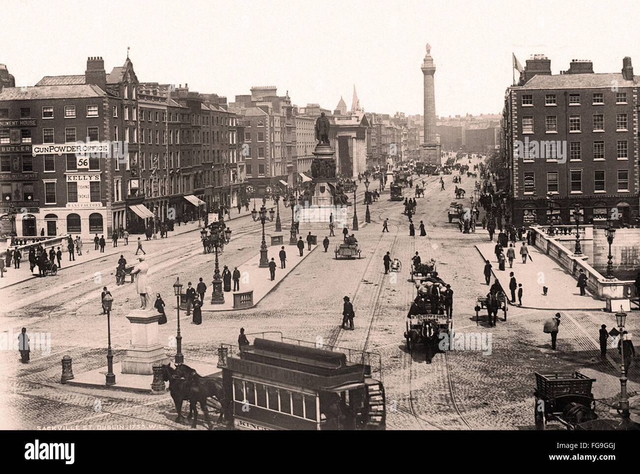 Leben auf der Straße im späten 19. Jahrhundert in Dublin Stockfoto
