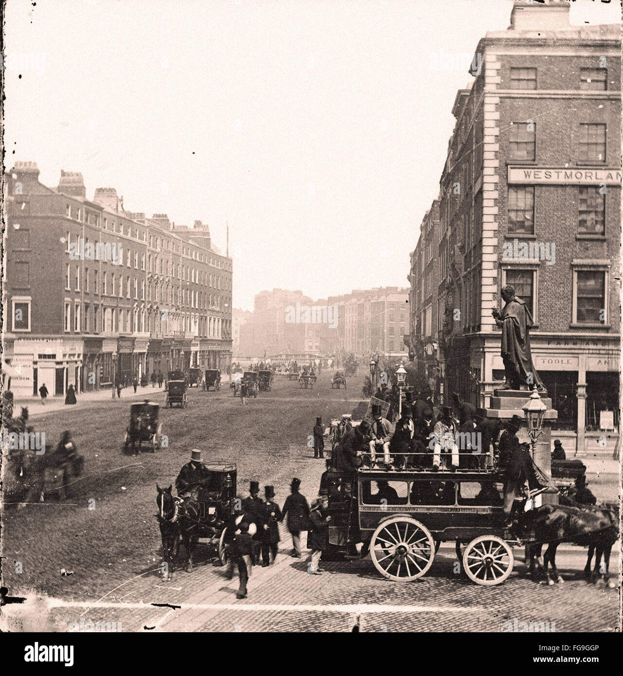 Leben auf der Straße im späten 19. Jahrhundert in Dublin Stockfoto