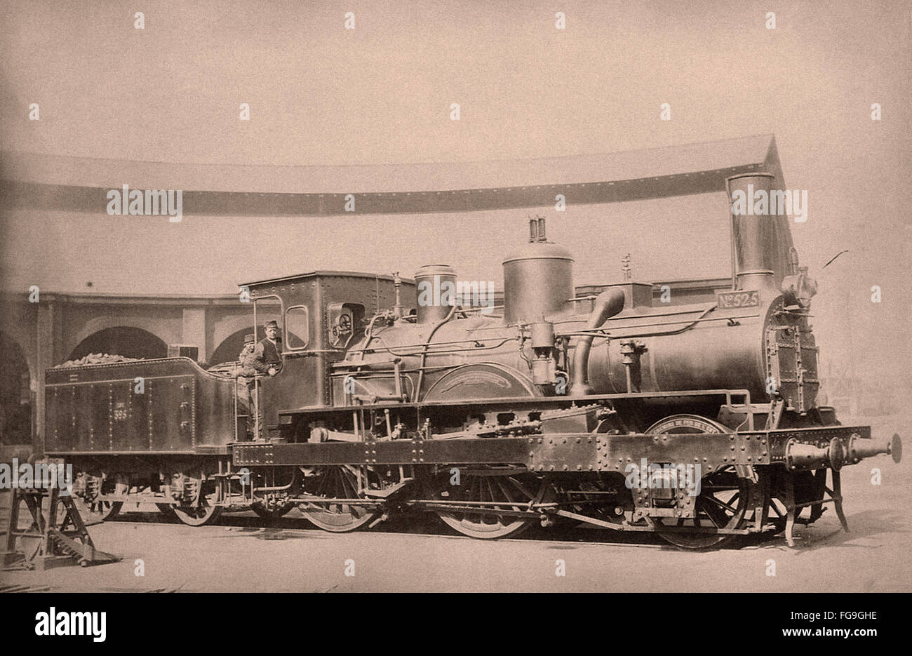 Französische Nordbahn Lokomotive 1880 Stockfoto