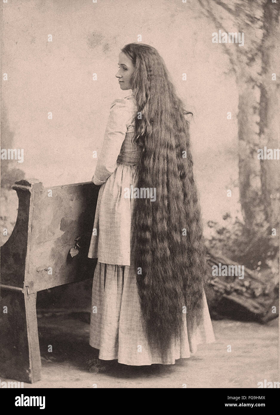 Porträt von Langhaar viktorianische Frau Stockfoto