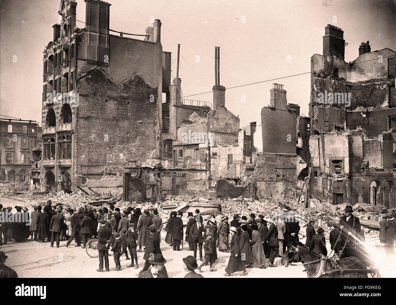 Straßen von Dublin im späten 19. Stockfoto