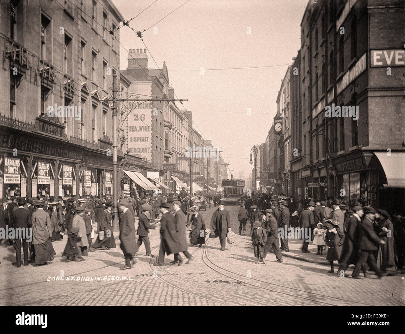 Straßen von Dublin im späten 19. Stockfoto