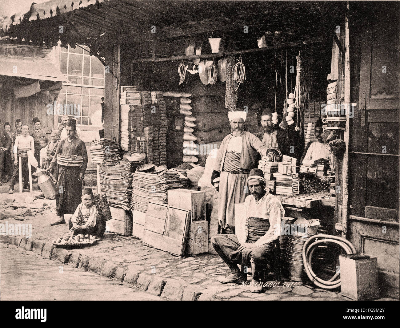 der Grand Basar von Istanbul aus dem späten 19. Jahrhundert Stockfoto
