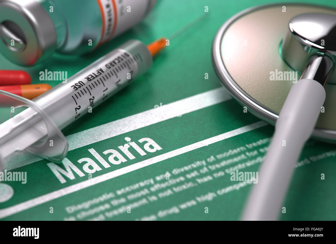 Diagnose - Malaria. Medizinisches Konzept. Stockfoto