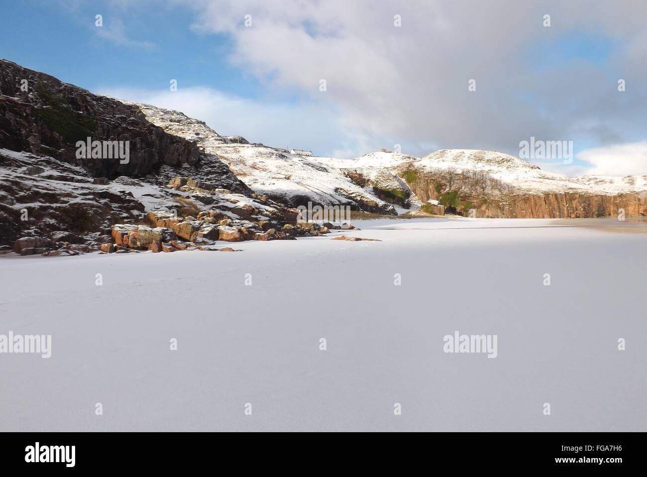 Ceannabeinne Strand, Schottland - Januar 2015 Stockfoto