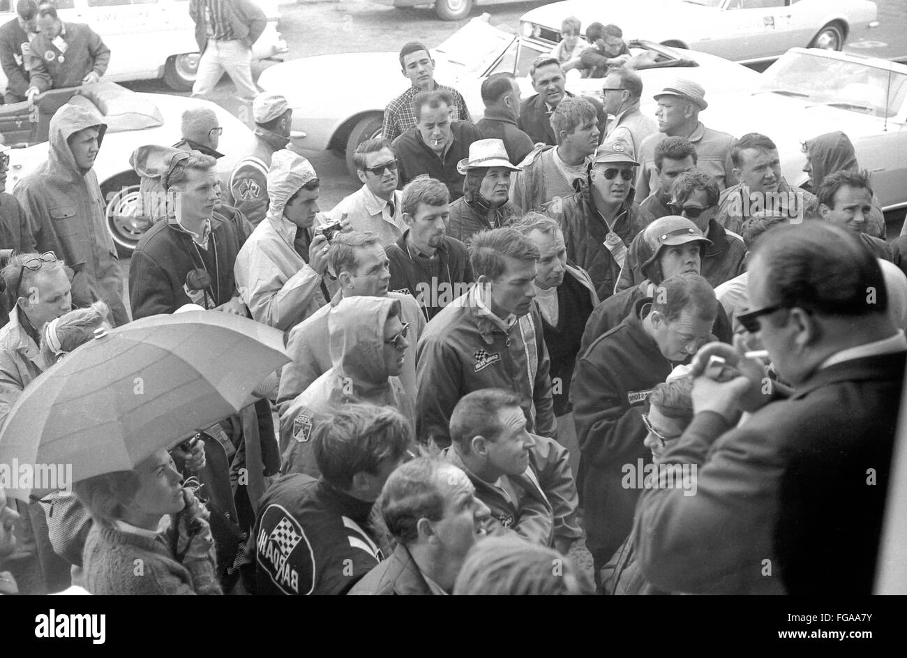 1965 Fahrer treffen Anfang der Motorsport und formale und Grand Prix Rennen in Kanada in Mosport Rennstrecke in der Nähe von Bownmanville, Ontario, 1960 Stockfoto