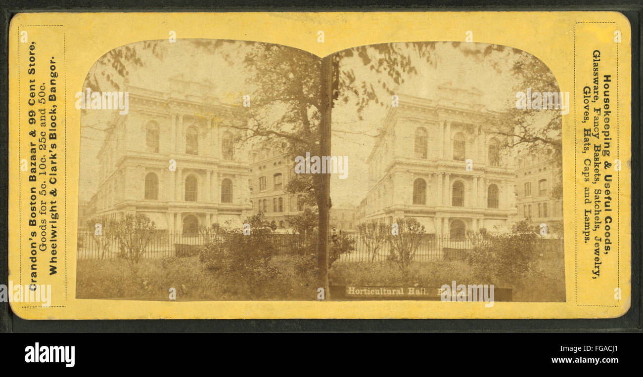 Horticultural Hall, Boston, aus Robert N. Dennis Sammlung von stereoskopischen Ansichten Stockfoto