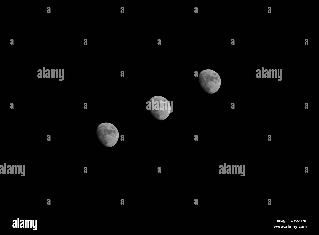 Der Mond am Nachthimmel Stockfoto