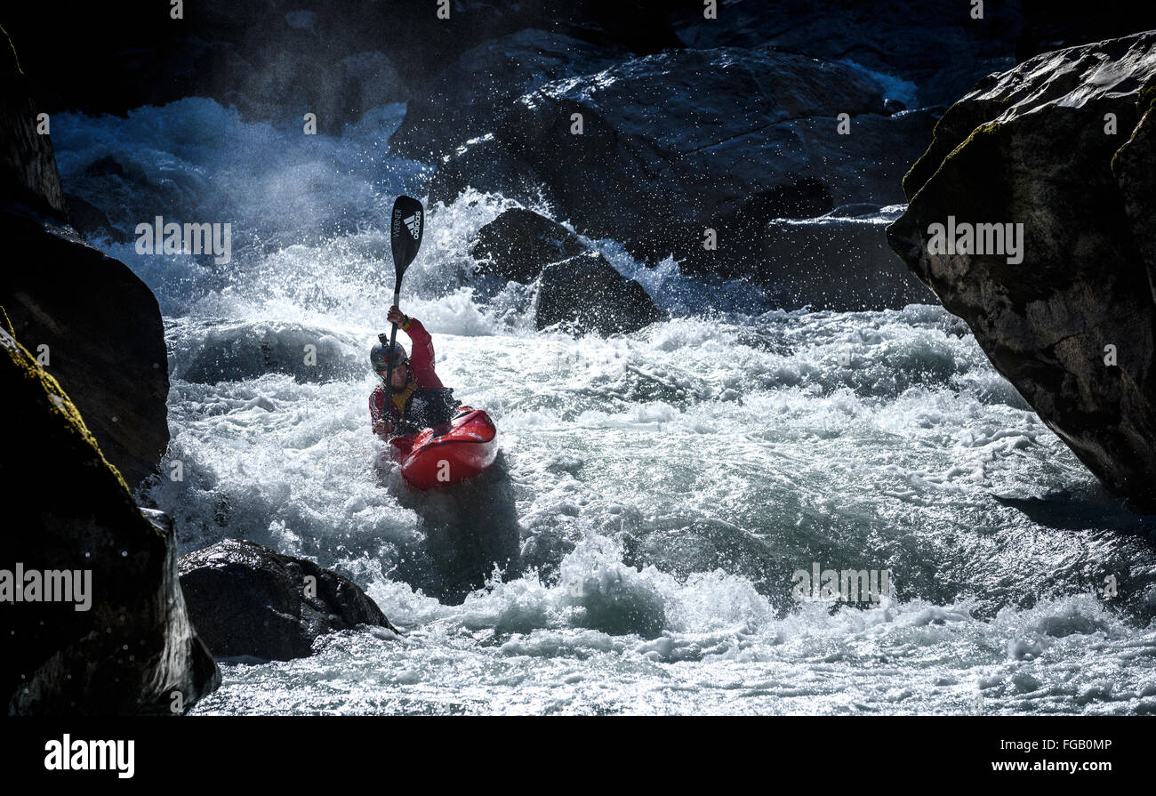 Trainingstag - Extreme Kayak World Championship 2015 Stockfoto