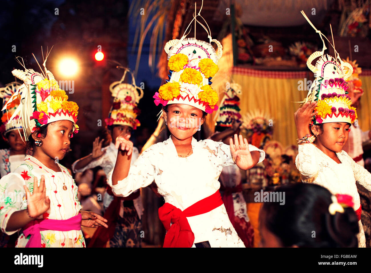 Indonesische Tempel Tanz Organisation Stockfoto